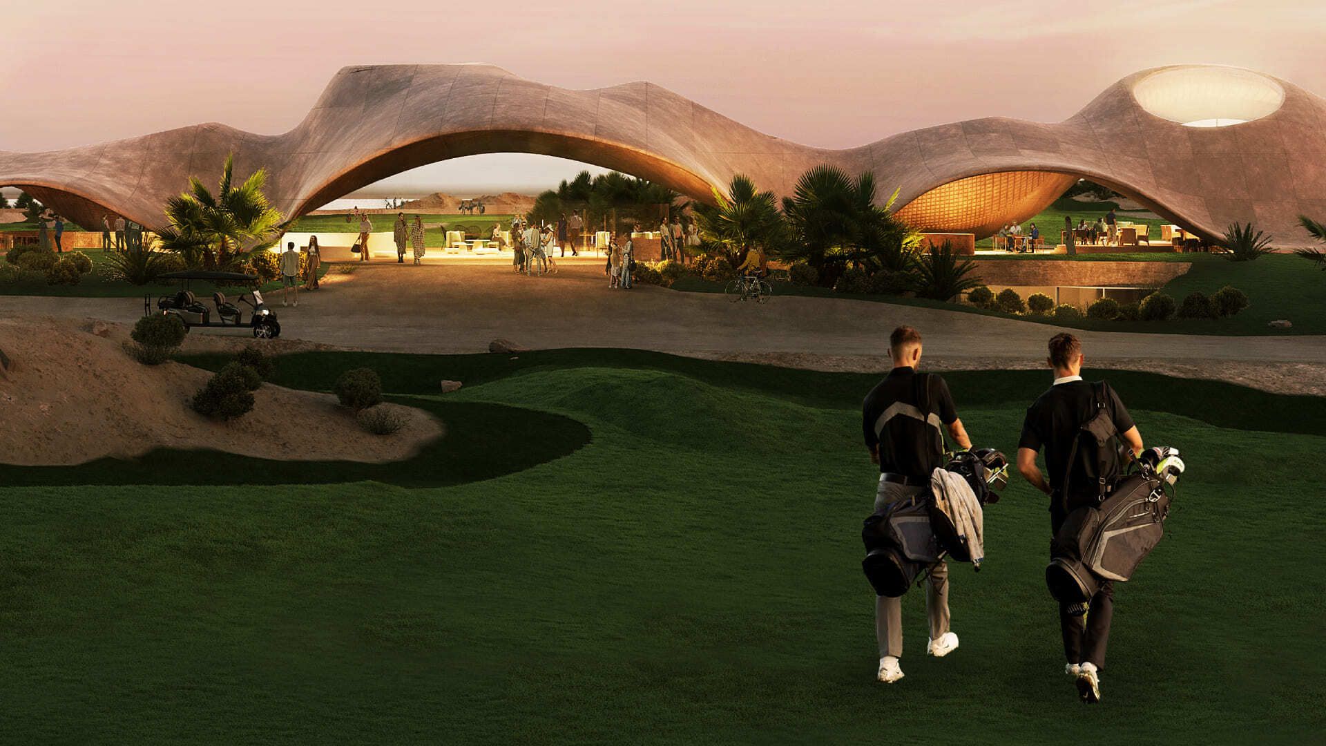 Golfers on the Sindalah golf club