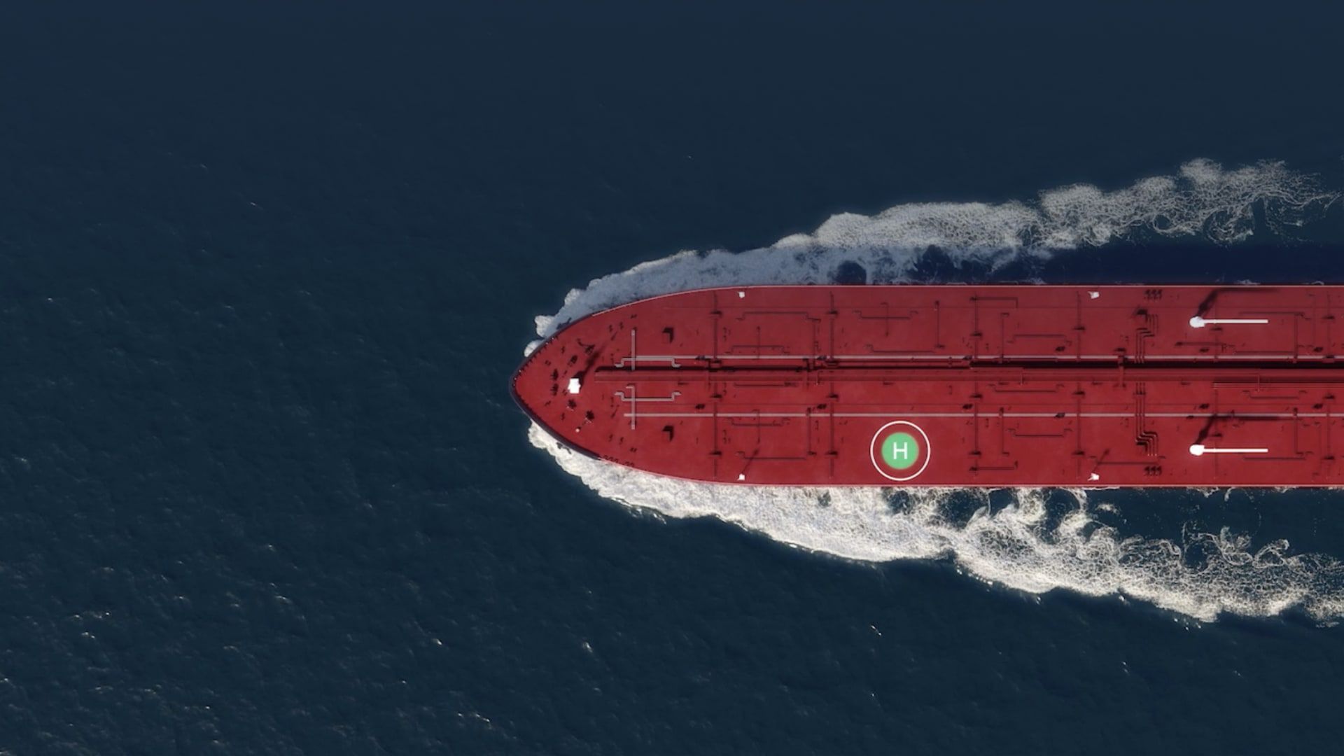 Oxagon: Hafen, Lieferkette und Logistik – Hintergrund für ein Schiff im Meer